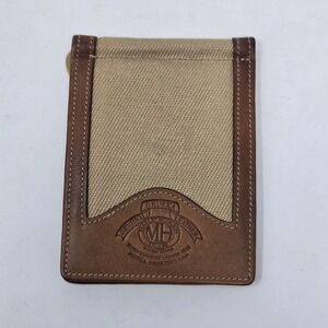 Ghurka Marley Hodgson No 101 Leather Twill Money Clip Wallet Brown Khaki USA